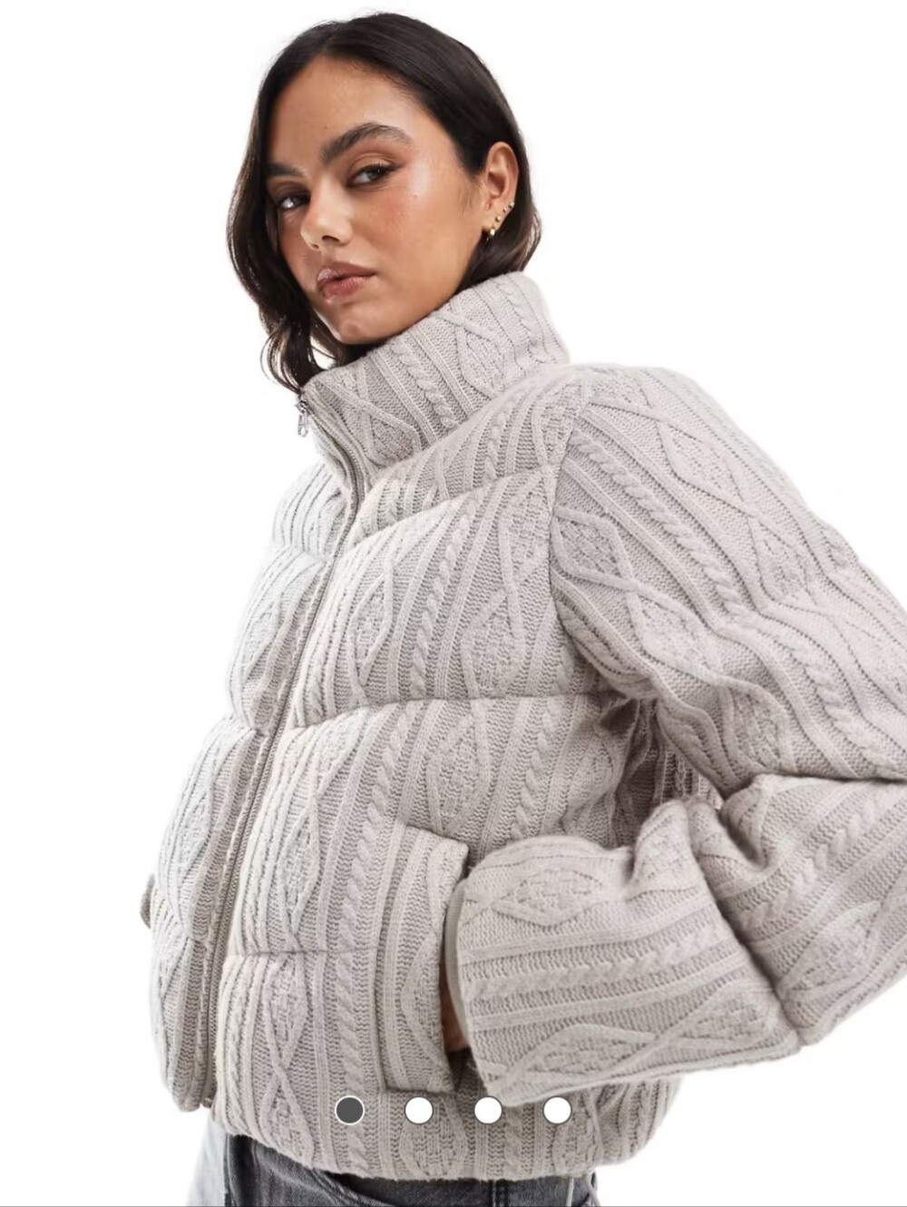 Hollister Sweater-Knit Mini Puffer Jacket